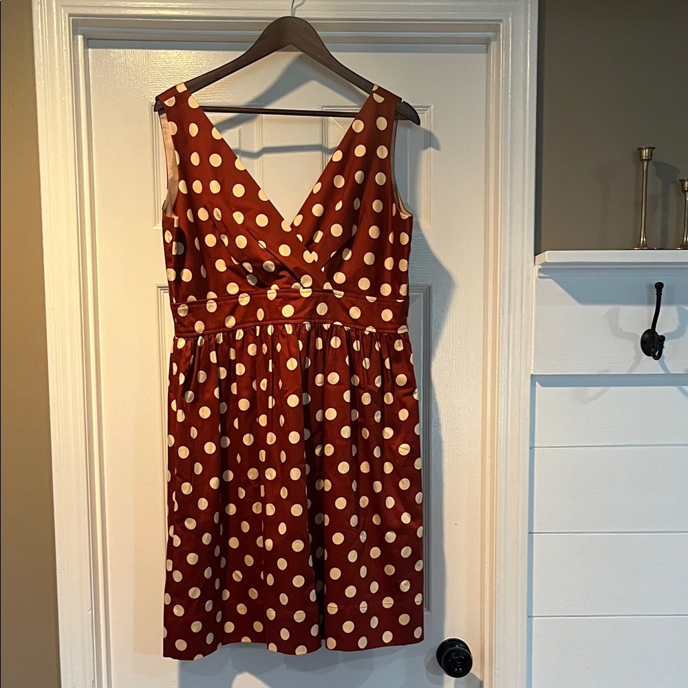 Coldwater Creek Red and Cream Polka Dot Mini Dress